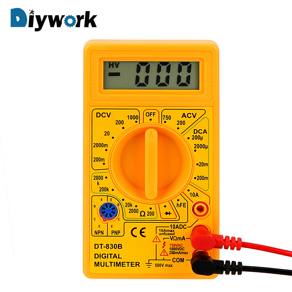 DIYWORK Ohmmeter Ʈ ׽ DT-830B LCD ڵ   а м  Ƽ   